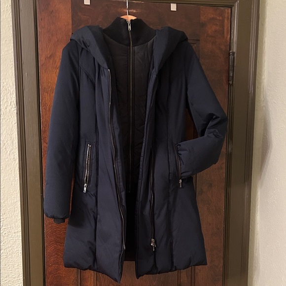 Soia & Kya luxury Women's Navy Hooded Coat - Picture 8 of 11